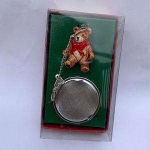 Holiday Stainless Steel 2-Inch Mesh Tea Infuser Ball with Christmas Bear Weight